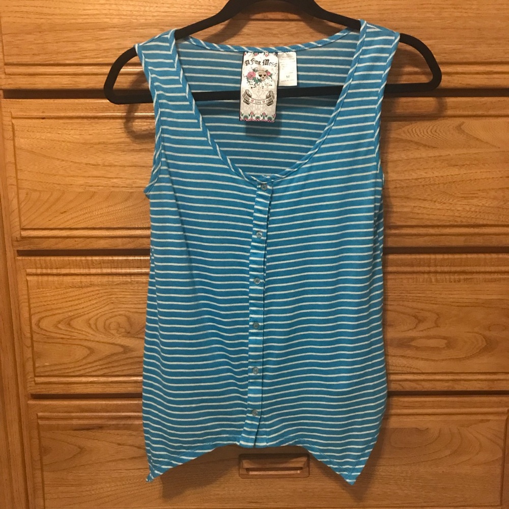 Blue and White Tank Top from the Brand A Fine Mess